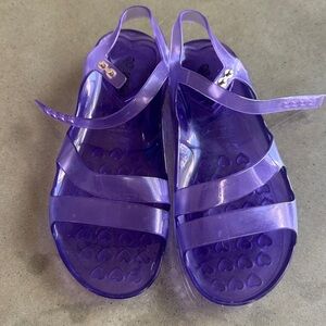 Melissa Purple Translucent Jelly Sandal with Heart Detail